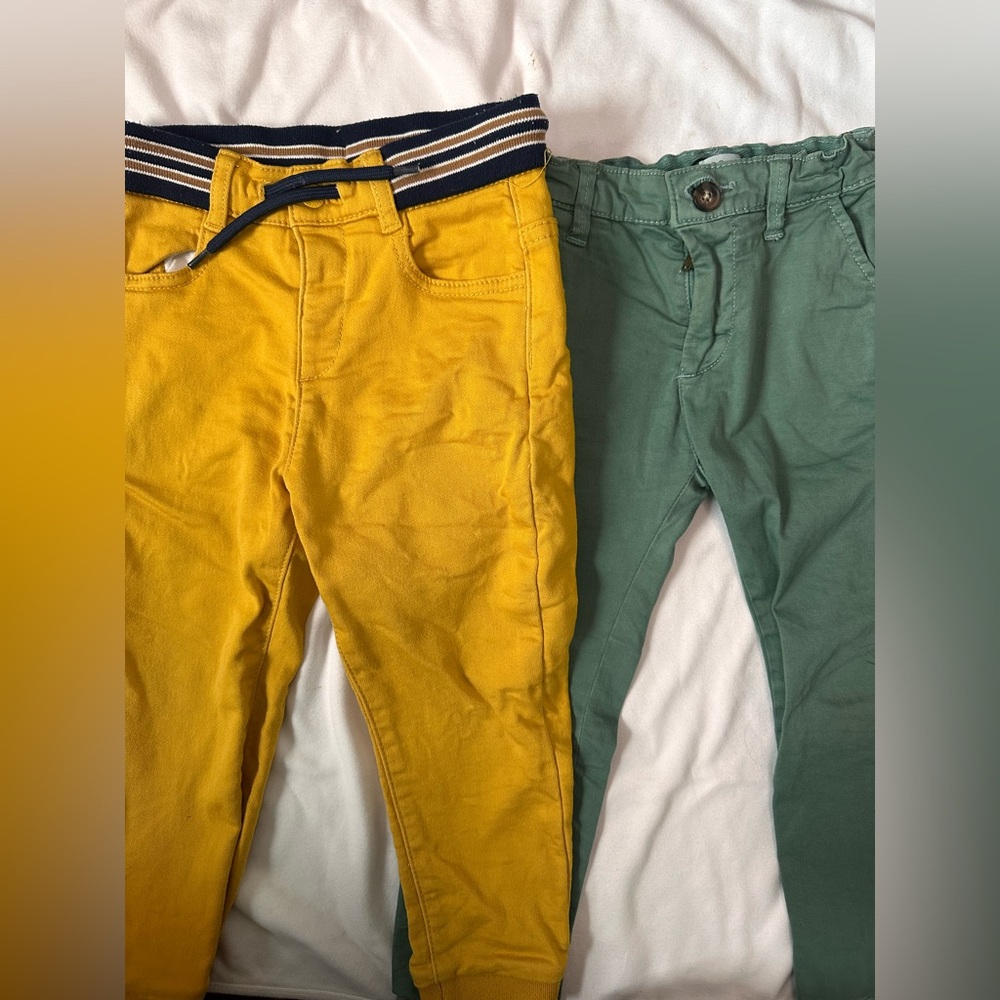 Mayoral Vibrant Yellow and Green Kids Pants